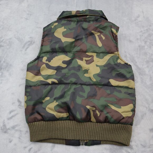 Pumpkin Vest Mens M Green Camo Full Zip Cargo Casual Outdoor Outfit - Picture 13 of 16